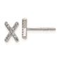 Pure Fire 14kt. White Gold Diamond Letter X Initial Post Earrings - image 1