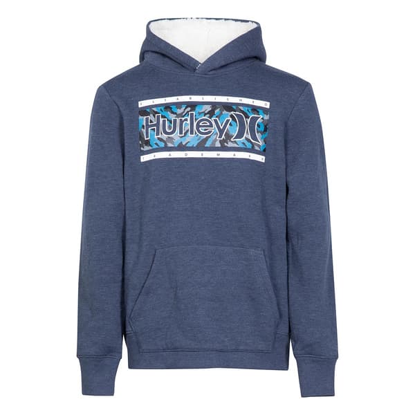Boys &#40;8-20&#41; Hurley Sherpa Lined Camo Logo Hoodie - Navy Heather