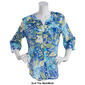 Petites Preswick & Moore&#174; Elbow Sleeve Tropical Button Blouse - image 3