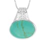 Marsala Silver Plated Simulated Turquoise Pendant Necklace - image 1