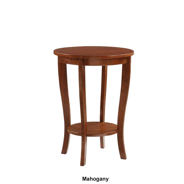 Convenience Concepts American Heritage Round End Table with Shelf