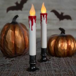 Northlight Seasonal Pre-Lit LED White & Red Candles -  Set of 2