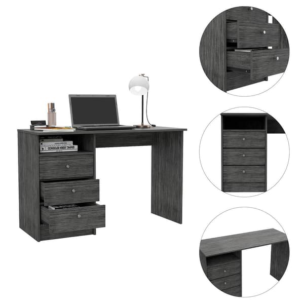 FM FURNITURE Naples Three Drawers Computer Desk