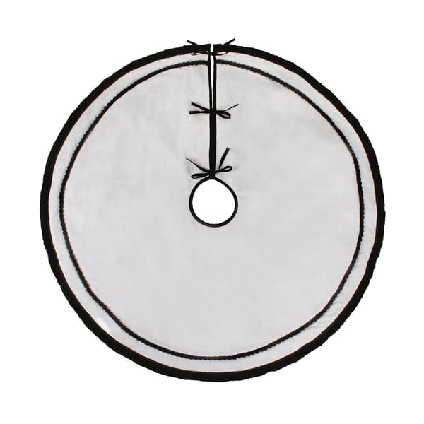 National Tree 52in. Bright White Tree Skirt w/ Pompom Lace