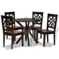 Baxton Studio Miela Two-Tone Dark Brown Wood 5pc. Dining Set - image 9