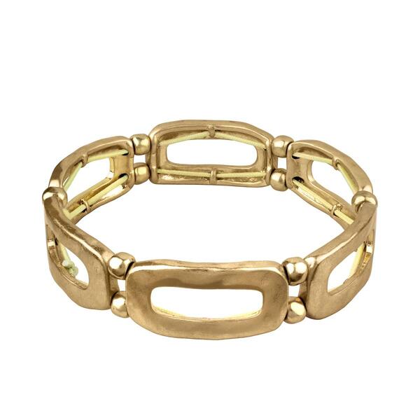 Bella Uno Gold Rectangle Stretch Bracelet - image 