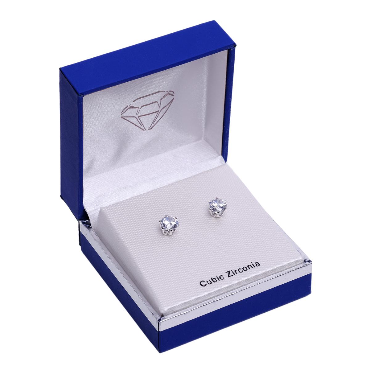 CZ 4ctw. Round Stud Earrings