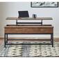 Coaster Coffee Table w/Hidden Storage - Brown Oak and Sandy Black - image 2