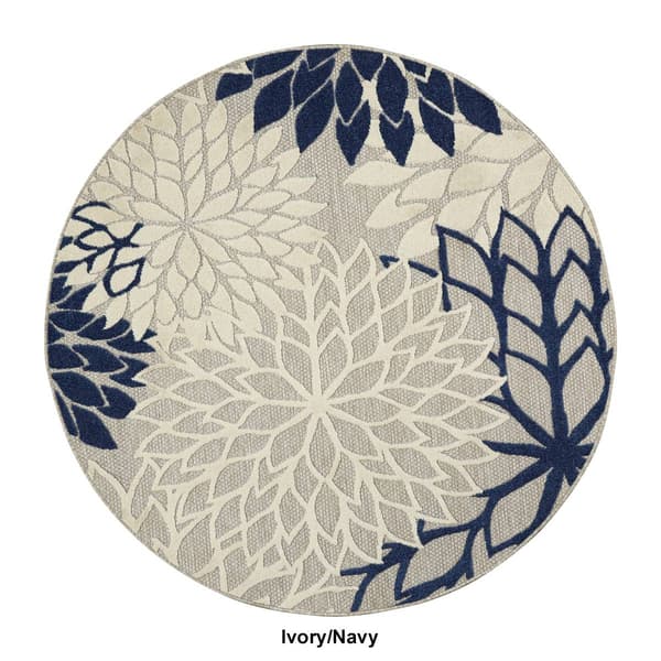 Nourison Aloha Tropical Indoor/Outdoor Round Rug