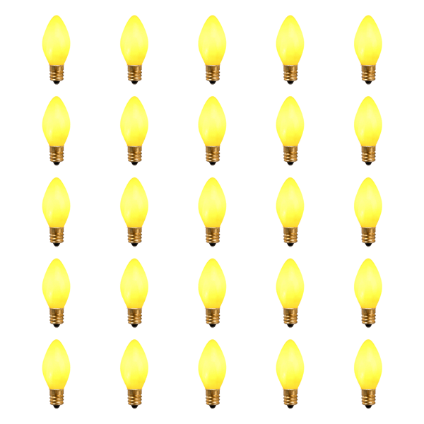 Northlight 25ct. C7 Opaque Yellow Christmas Replacement Bulbs