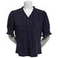 Womens Adrianna Papell Short Sleeve Ruffle V-Neck Blouse - image 1