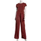 Juniors Hunter & Brown Knit Tee With Linen Blend Wide Leg Pants - image 1