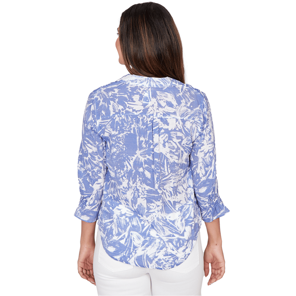 Petite Ruby Rd. Must Haves I 3/4 Sleeve Brushstroke Blouse