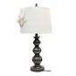 Elegant Designs Age Bronze Ball Lamp w/Couture Linen Flower Shade - image 3