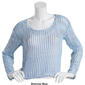 Juniors No Comment Shimmer Open Knit Sweater - image 2