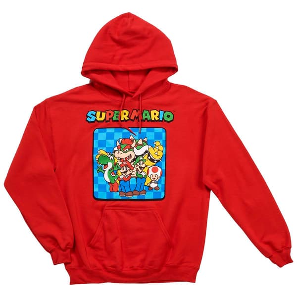Young Mens Super Mario Graphic Fleece Hoodie - image 