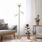 Lalia Home Classic 2 Read Light Glass Shade Torchiere Floor Lamp - image 4