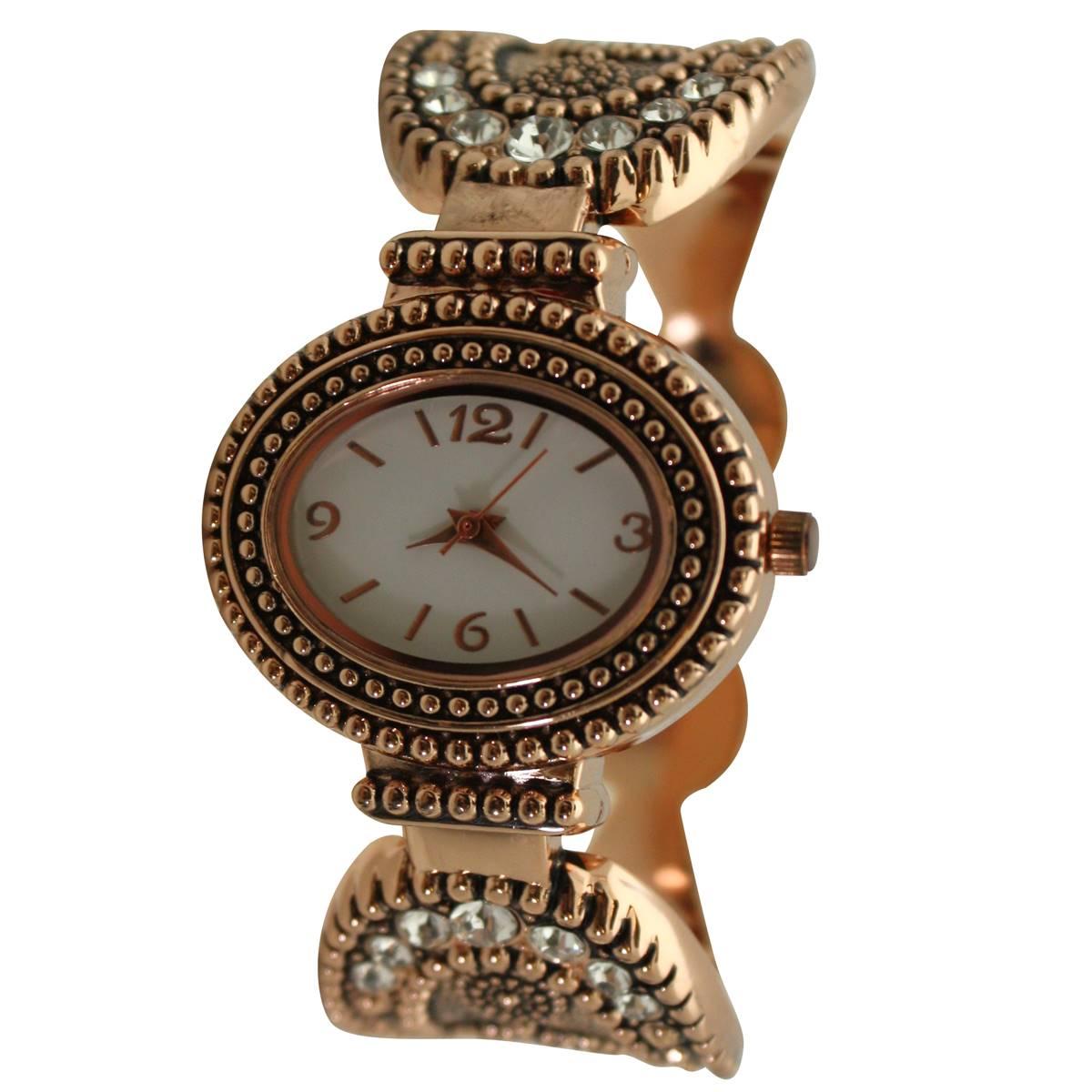 Womens Olivia Pratt™ Rhinestones & Textured Classy Watch...