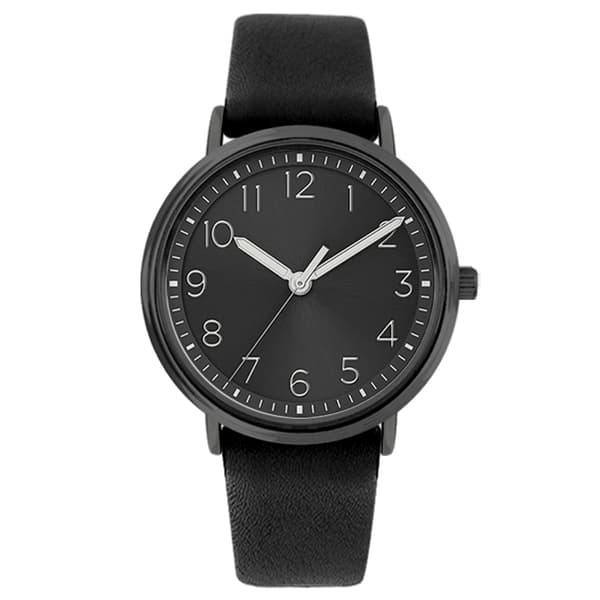 Mens Gunmetal-Tone Case & Black Strap Analog Watch-50647U-07-G02 - image 