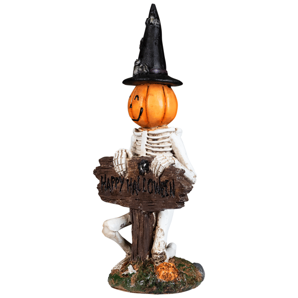 Northlight Jack-O-Lantern Skeleton with Happy Halloween Sign