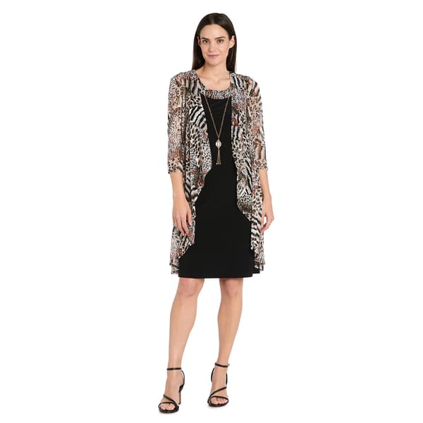 Womens R&M Richards Flyaway Puff Print Jacket Dress - image 