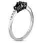 Radiant Rainbow™ 3 Stone Black Diamond Engagement Ring - image 2