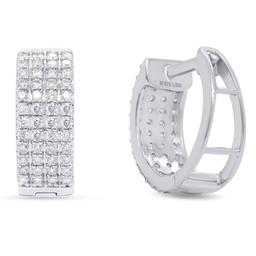 Nova Star® Sterling Silver Lab Grown Diamond Hoop Earrings