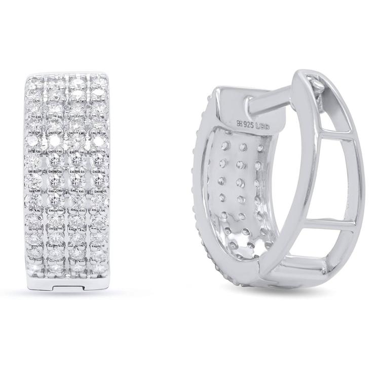 Nova Star® Sterling Silver Lab Grown Diamond Hoop Earrings