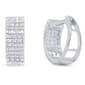 Nova Star® Sterling Silver Lab Grown Diamond Hoop Earrings - image 3