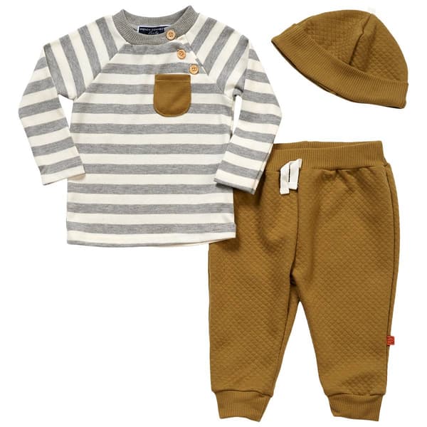 Baby Boy &#40;12-24M&#41; French Connection 3pc. Stripe Top & Joggers Set - image 
