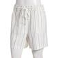 Womens Per Se Stripe Linen Shorts With Rope Belt-White/ Black - image 1