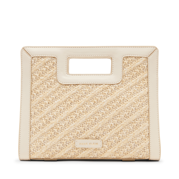 Anne Klein Straw Cut Out Handle Satchel $88 - image 