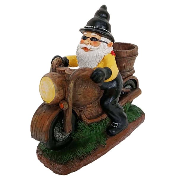 Santa's Workshop 8in. Motorcycle Gnome - image 