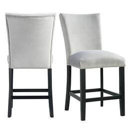 Elements Francesca Grey Velvet Counter Height Chair Set