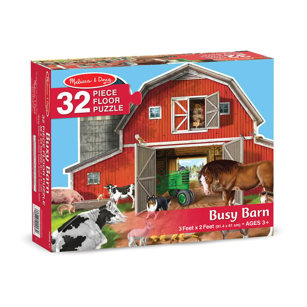 Melissa &amp; Doug® Busy Barn Shaped Floor Puzzle