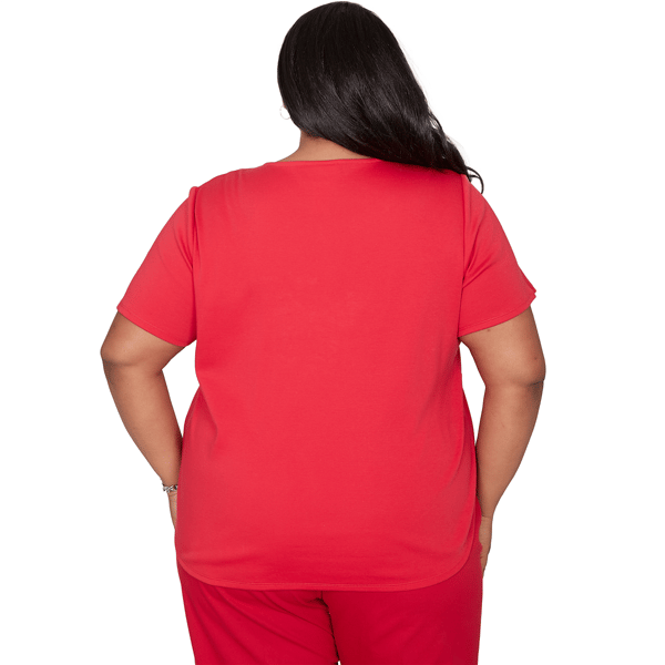 Plus Size Alfred Dunner Lady Liberty Butterfly Embroidery Blouse - image 