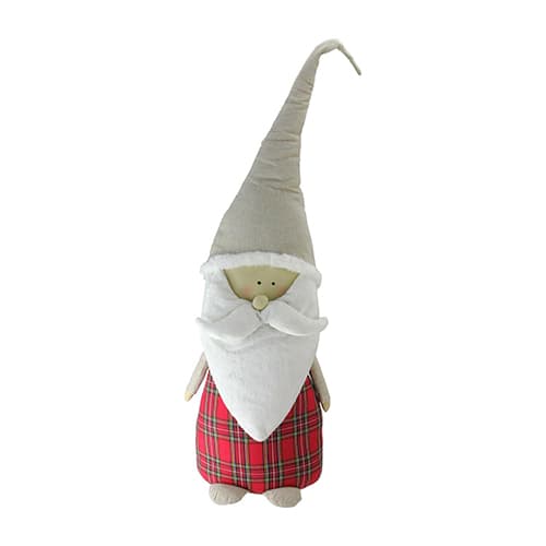 Northlight Plaid Blushing Santa Gnome Figure