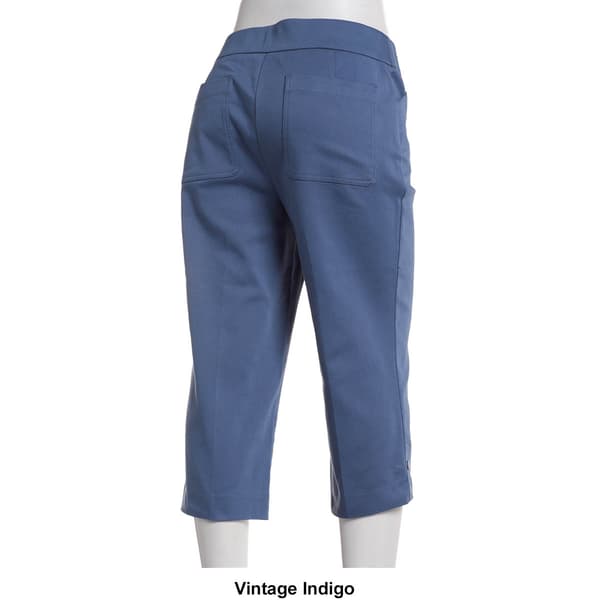 Petite Napa Valley Solid Cotton Super Stretch Snap Hem Capris