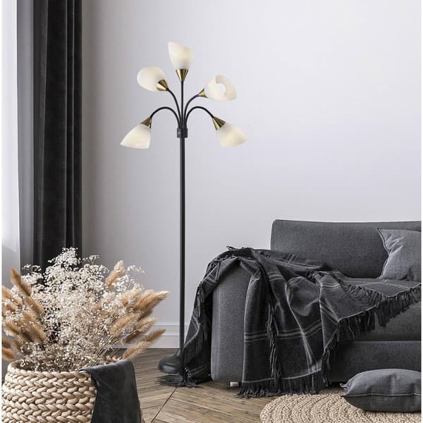 Simplee Adesso 5 Light Black Floor Lamp