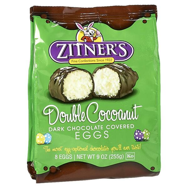 Zitner&#39;&#39;s 9oz. Double Coconut Dark Chocolate Eggs Bag - image 