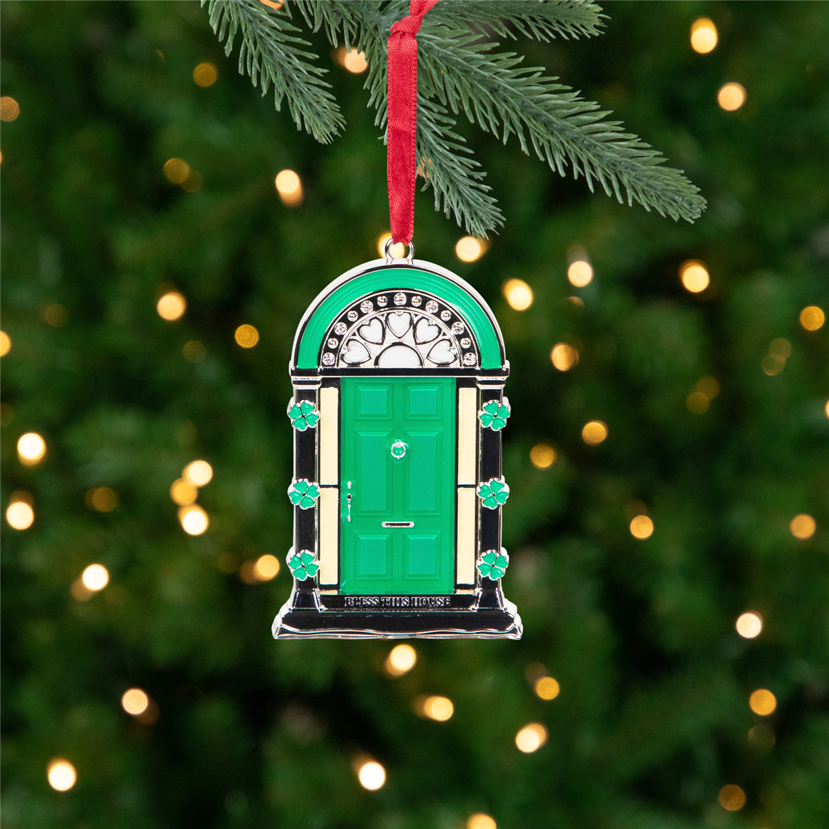 Northlight Bless This House Shamrock Door Christmas Ornament