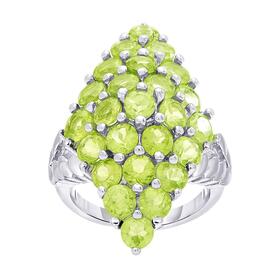Gianni Argento Sterling Silver Peridot Large Marquise Ring