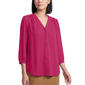 Petite Jones New York 3/4 Sleeve V-Neck Button Front Blouse - image 3