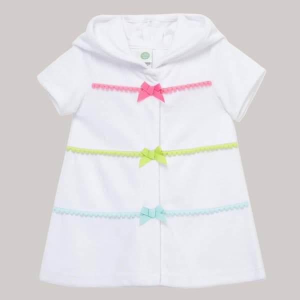 Toddler Girl Little Me&#40;R&#41; Pom Pom & Bow Swim Cover-Up - image 