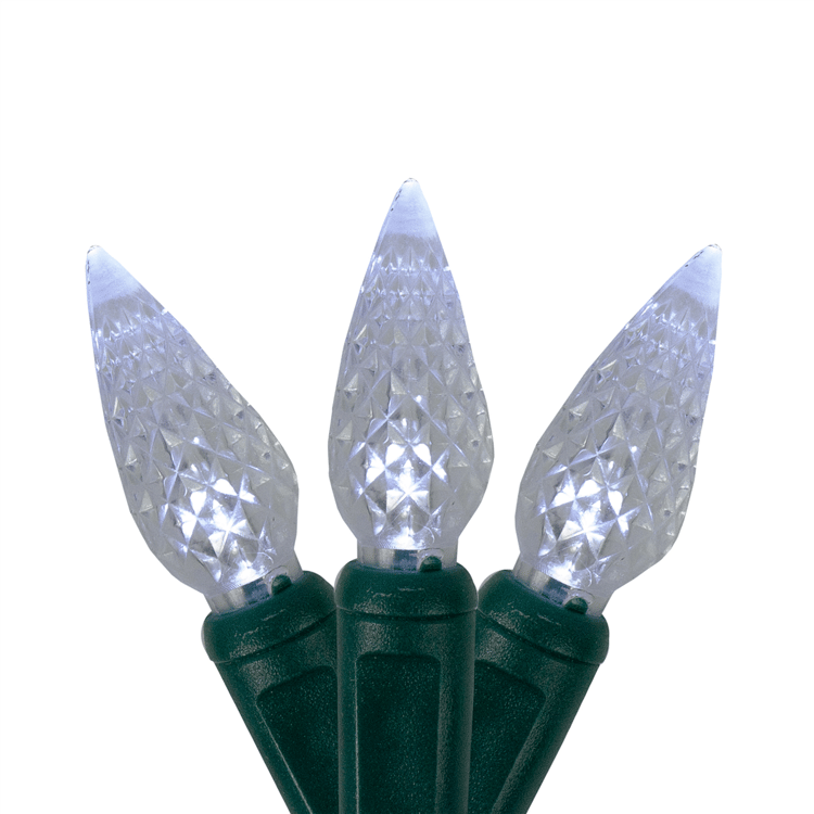 Hofert 23.5ft. White LED Faceted C6 Twinkling Christmas Lights