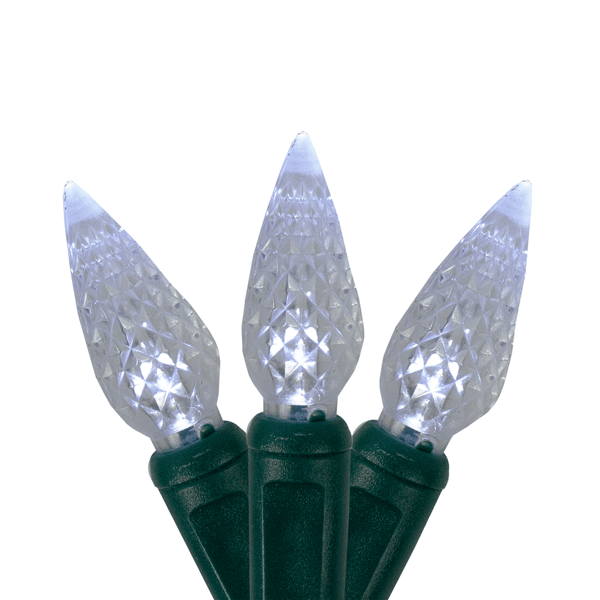 Hofert 23.5ft. White LED Faceted C6 Twinkling Christmas Lights - image 