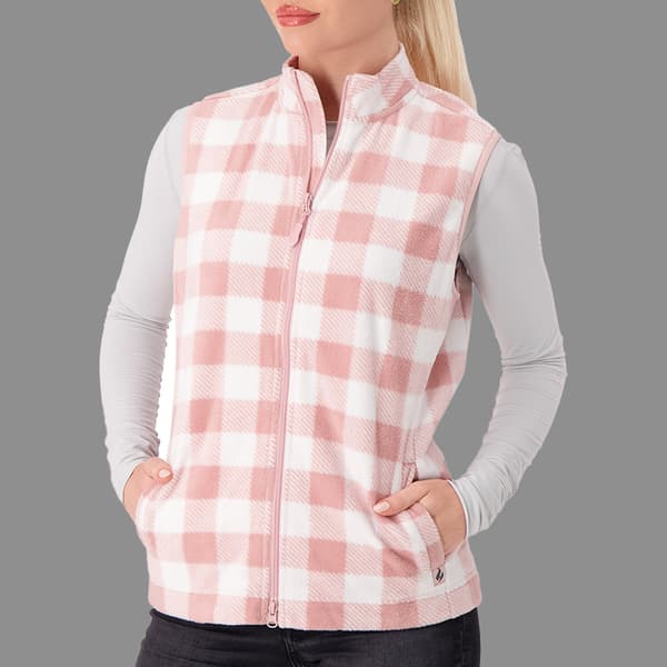 Womens Heat Holders Buffalo Plaid Fleece Vest - image 