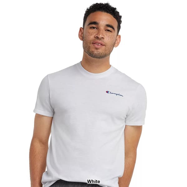 Mens Champion Classic Powerblend Small Script Tee
