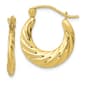 Gold Classics(tm) 10kt. Fancy Small 10mm Hoop Earrings - image 1