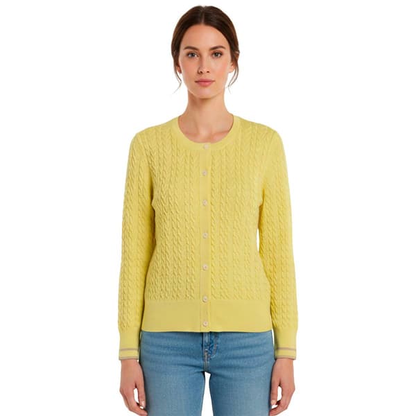 Womens Nautica Long Sleeve Button Front Cable Cardigan - image 